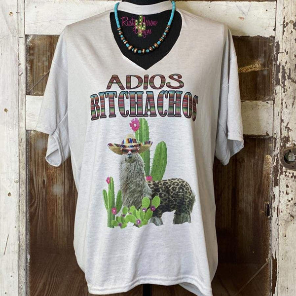 Adios Bitchachos Silver Tee - Tee Shirt
