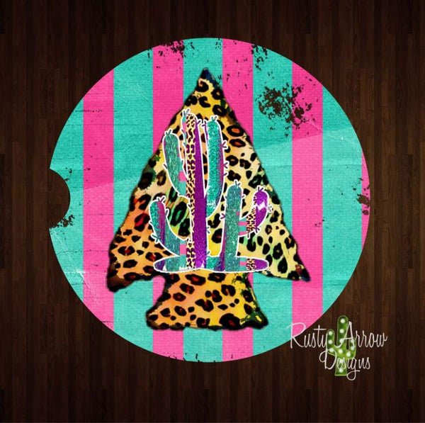 Arrowhead Cactus Set of 2 Car Coasters - Car Coasters