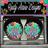 Aztec Buffalo Set of 2 Car Coasters - Car Coasters