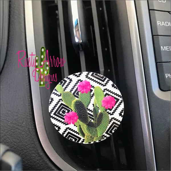 Aztec Cactus Car Vent Clip
