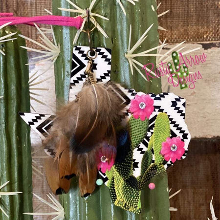 Serape Bull Skull Texas Rear view mirror charm, Rear view mirror accessories, Rear view mirror accessory, rear view mirror ornament