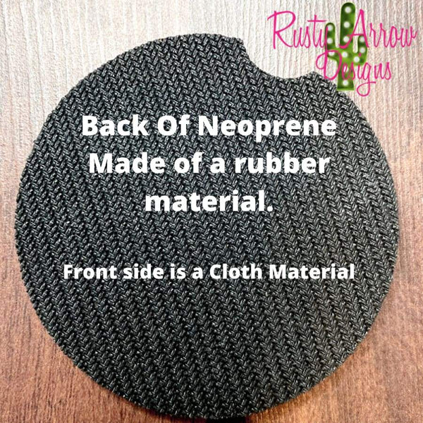 Black and white stripe with pink flowers Set of 2 Car Coasters - Car Coasters