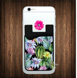 Black Pastel Full Cactus Cell Phone Card Caddy - Card Caddy