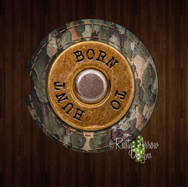 Born to Hunt Set of 2 Car Coasters - Car Coasters