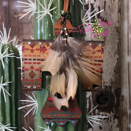 Desert Nights Cactus Rear View Mirror Charm, Bag Tag, or Christmas Ornament