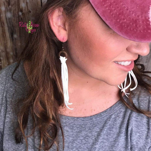 Buckskin Leather Tassel Earrings