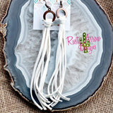 Buckskin Leather Tassel Earrings - Ivory