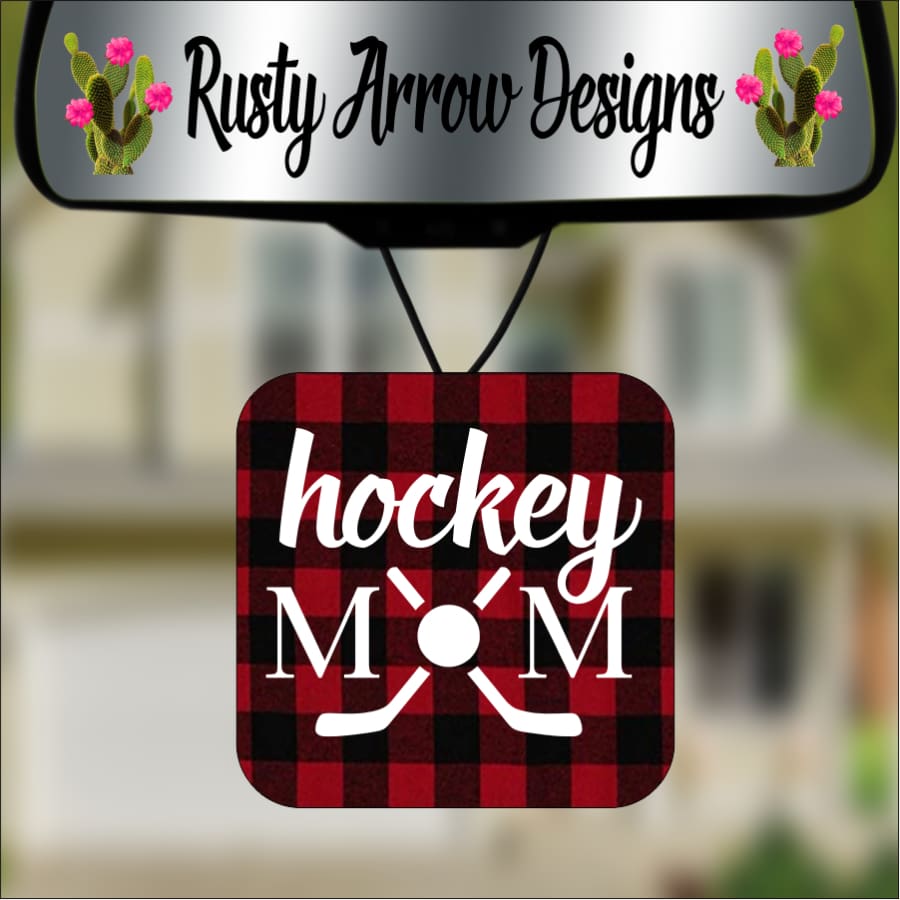 Buffalo Plaid Hockey Mom Square Air Freshener