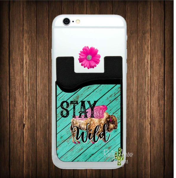 Buffalo Stay Wild Cell Phone Card Caddy - Card Caddy