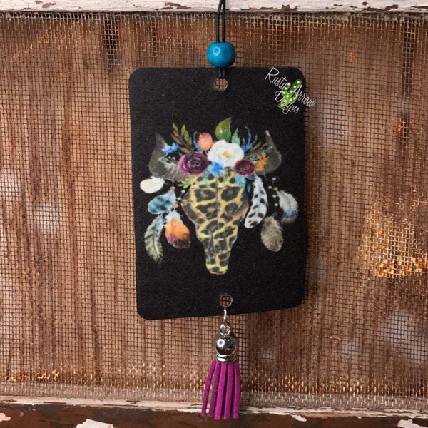 Car Scents Cheetah floral Steer Head Car Air Freshener - Air Fresheners