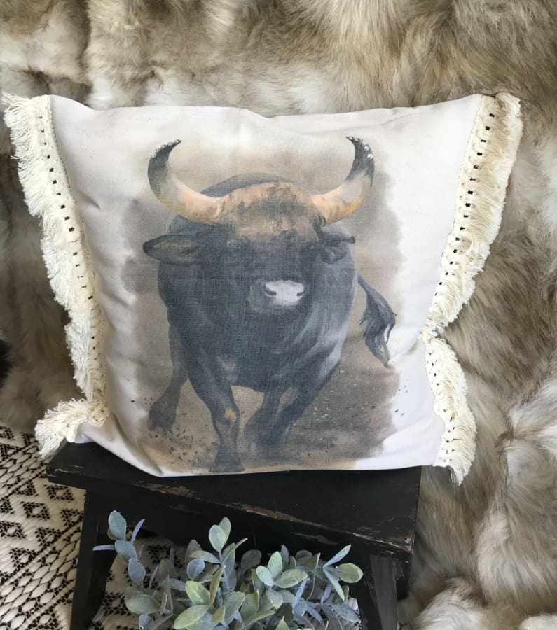 Charging Bull Decorative Throw Pillow