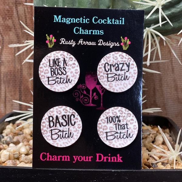 Cheetah Basic Bitch Magnetic Cocktail Charms