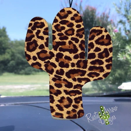 Christmas Cheetah Cactus Air Freshener and Coaster Set