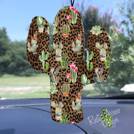 Cheetah and Stripes Cactus Air Freshener