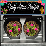 Cheetah Cactus Set of 2 Car Coasters - Car Coasters