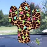 Cheetah Christmas Lights Cactus Air Freshener - Air Freshener