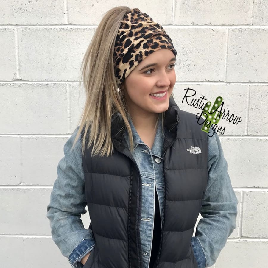 Cheetah Peek-A-Boo Messy Bun Beanies