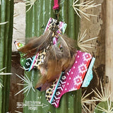 Cheetah Pink Serape Texas Rear view mirror charm Rear view mirror accessories Rear view mirror accessory rear view mirror ornament