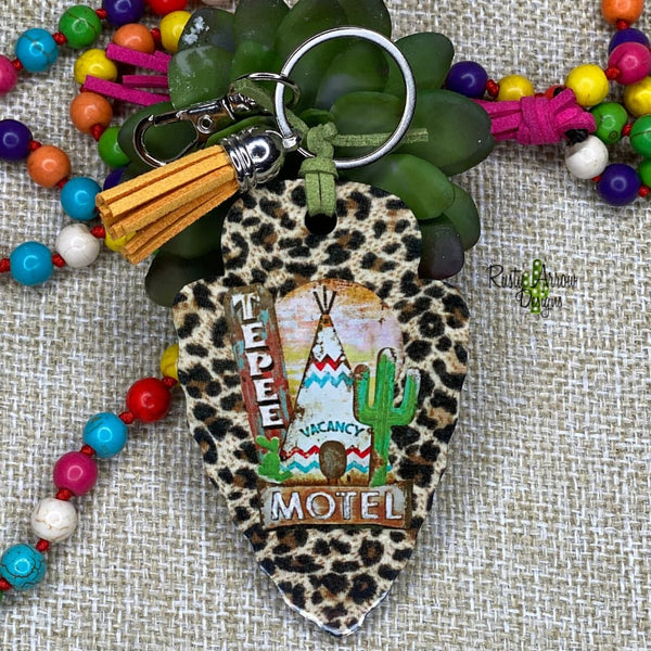Cheetah Tepee Arrow Head Key Chain - Key Chain