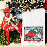 Christmas on the Farm Waffle Weave Tea Towel