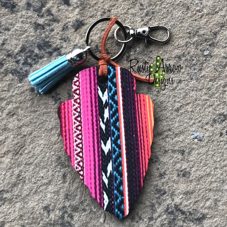 Mexican Blanket Arrow Head Key Chain