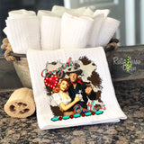 Cowgirls and Outlaws Waffle Weave Tea Towel