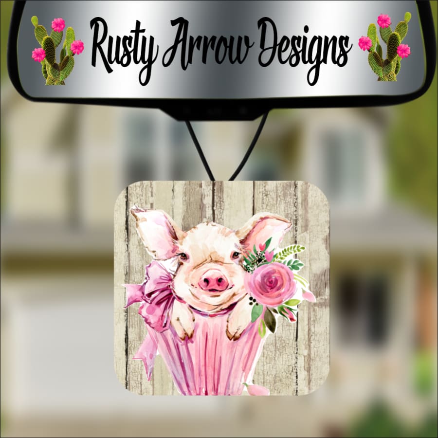 Cupcake Piggy Square Air Freshener