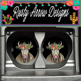 Farm Cow Set of 2 Car Coasters - Car Coasters