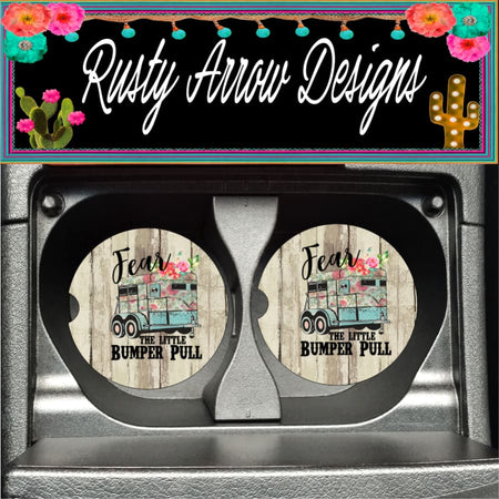 Sugar Skull Black Set of 2 Car Coasters