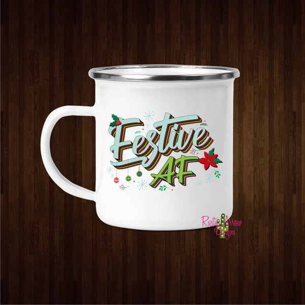 Festive AF 11oz Metal Camp Mug - Mug