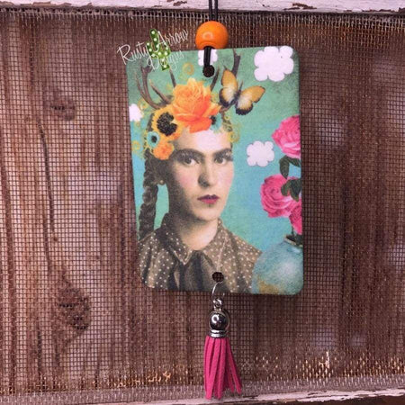 Turquoise Slab with Plaid Pumpkin Highly Scented Air Freshener