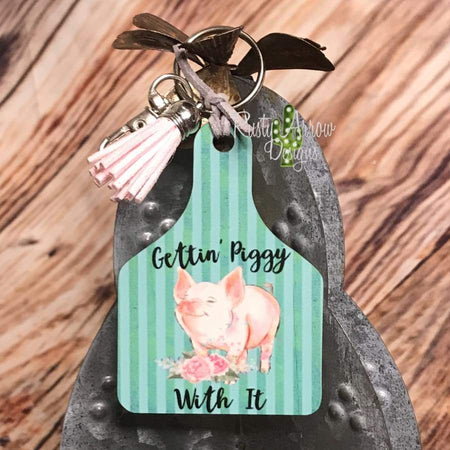 Love Me some Jesus Livestock Ear Tag Key Chain