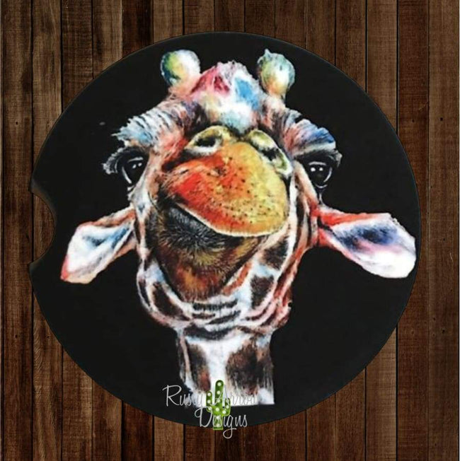 Goofy Giraffe Set of 2 Car Coasters - Car Coasters