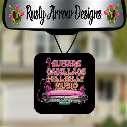 Guitars and Cadillacs Square Air Freshener - Air Freshener