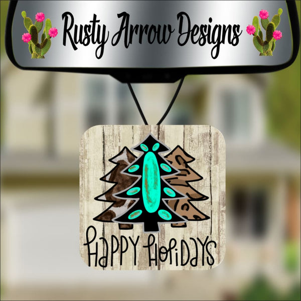 Happy Holidays Square Air Freshener - Air Freshener