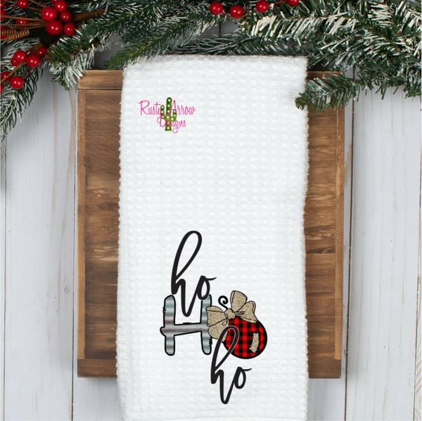Ho Ho Ho Waffle Weave Tea Towel