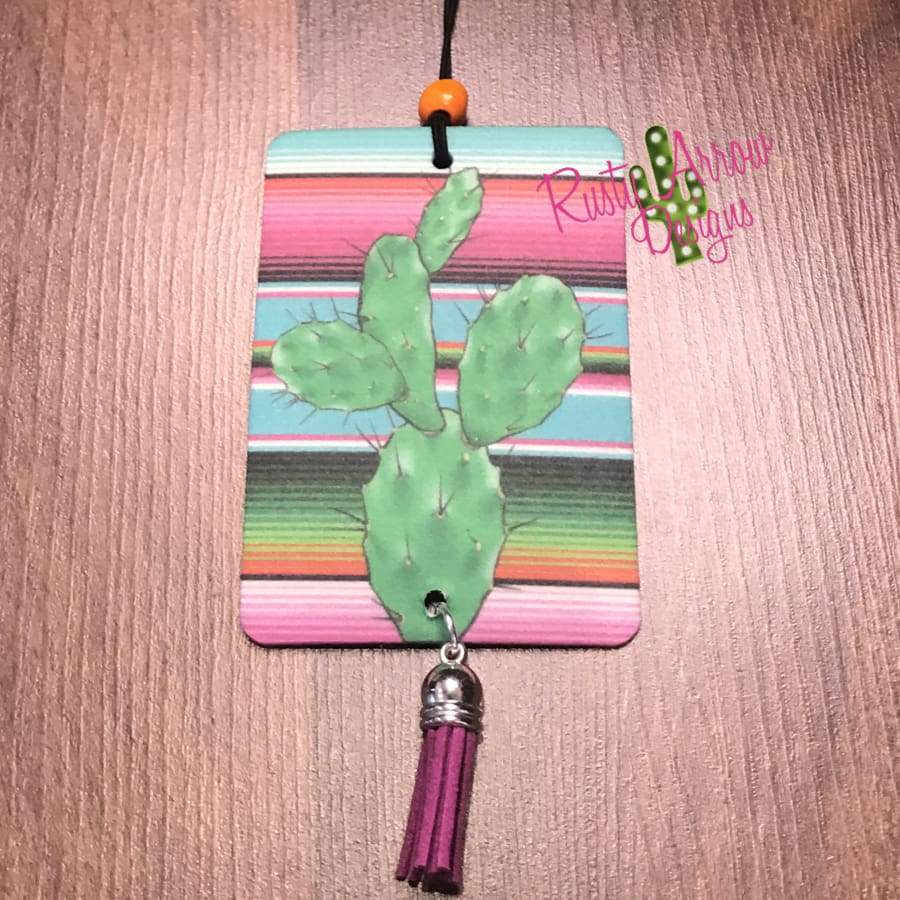 Hot Pink Serape Cactus Highly Scented Air Freshener