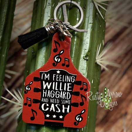 Cheetah With Cactus Plant Livestock Ear Tag Key Chain