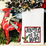 Jingle all the way Waffle Weave Tea Towel