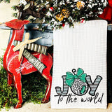 Joy to the World Waffle Weave Tea Towel