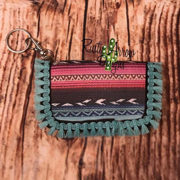 Key Chain Wallet - Serape Colorful Stripes