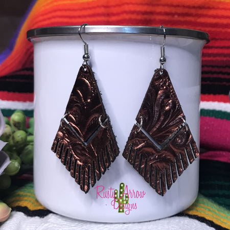 Hot Pink Seed Bead Cactus Ear Rings