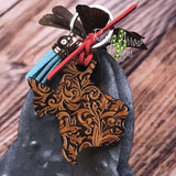 Leather Print Texas Key Chain