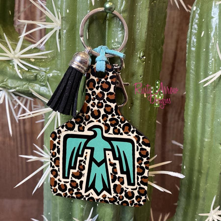 Watercolor Cheetah Texas Key Chain