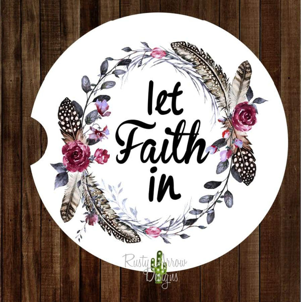 Let Faith In Set of 2 Car Coasters - Car Coasters