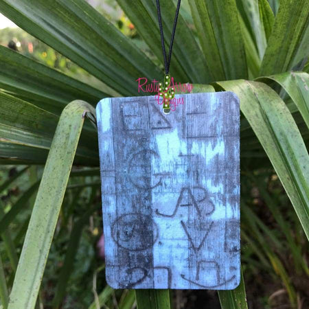 Turquoise Slab with Plaid Pumpkin Highly Scented Air Freshener