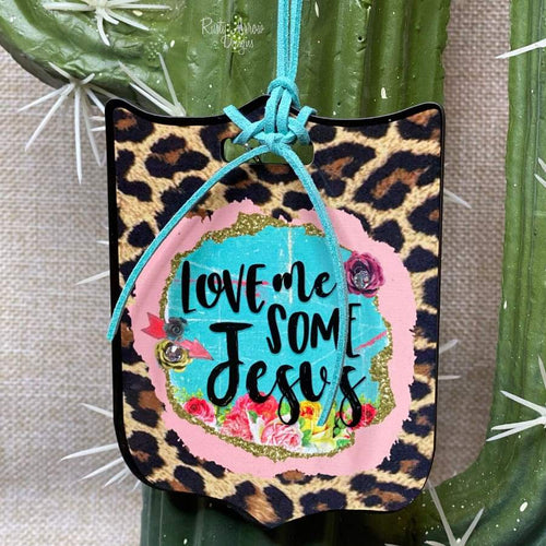 Love me some Jesus Rear View Mirror Charm Bag Tag or Christmas Ornament