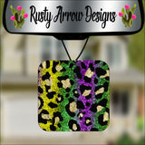 Mardi Gras Cheetah Square Air Freshener - Air Freshener