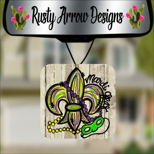 Mardi Gras Fleur-de-Lis Square Air Freshener - Air Freshener