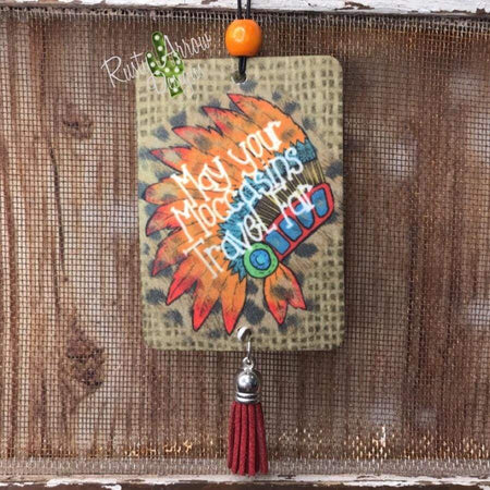 Turquoise Slab with Plaid Pumpkin Highly Scented Air Freshener